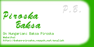 piroska baksa business card
